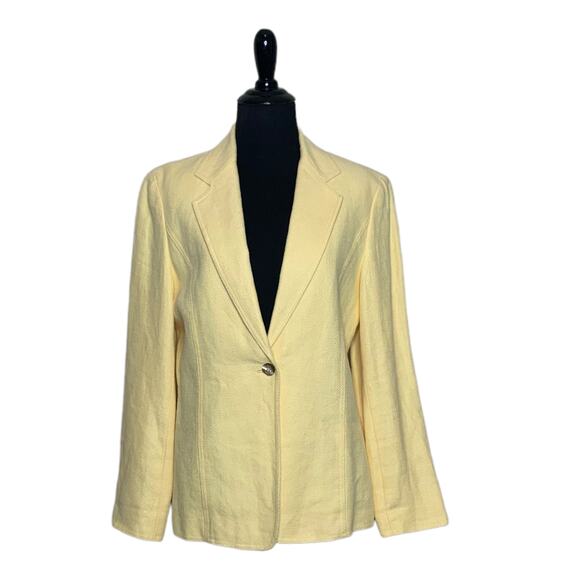 Talbots Jackets & Blazers - Talbots yellow linen one button blazer size 4